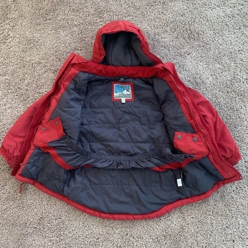 The Children Place Thermolite Ski Winter Jacket Coat Red White Black Colorblock